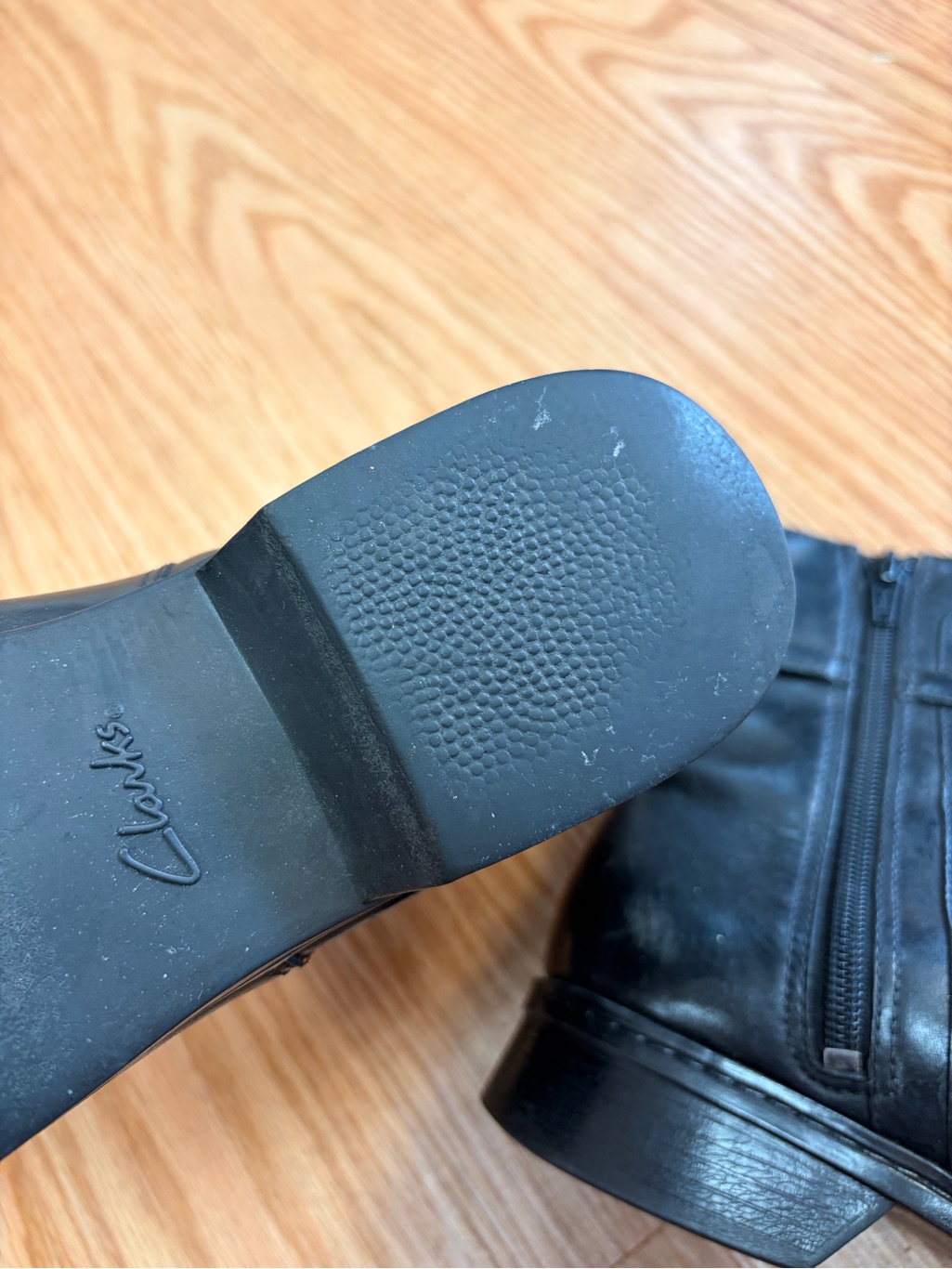 Black Leather Clarks Ankle Boots With Buckle Detail — image 5 of 5
